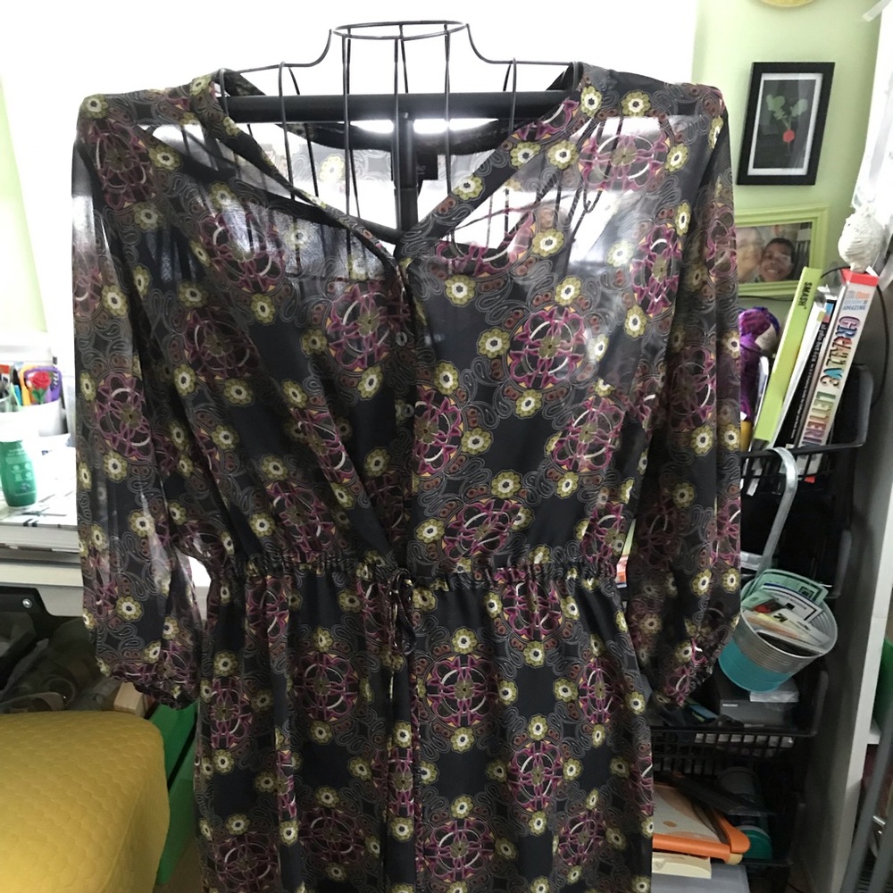 Lined sheer black dress